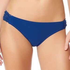 🌻NEW w/tags Jessica Simpson Flower Power Blue Crochet Hipster Bikini Bottoms SM